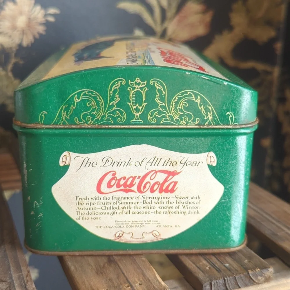 Vintage Coca-Cola Tin with Woman on a Beach Made By The Tin Box Co.